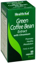 Health Aid Green Coffee Bean Extract Συμπλήρωμα Διατροφής με Εκχύλισμα Πράσινου Καφέ & Χρώμιο για Υγιή Μεταβολισμό 60caps 180