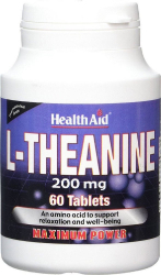 Health Aid L-Theanine 200mg Συμπλήρωμα Διατροφής Θειανίνης με Αγχολυτική & Ηρεμιστική Δράση 60tabs 109