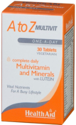 Health Aid A To Z Multivit Lutein Συμπλήρωμα Διατροφής με Πολυβιταμίνες Μέταλλα & Λουτεΐνη 30tabs 150