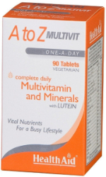 Health Aid A To Z Multivit Lutein Συμπλήρωμα Διατροφής με Πολυβιταμίνες Μέταλλα & Λουτεΐνη 90tabs 210