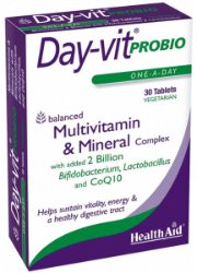 Health Aid Day-Vit Probio Probiotics CoQ10 Συνδυασμός Βιταμινών με Προβιοτικά για Πεπτικού Συστήματος 30caps 60