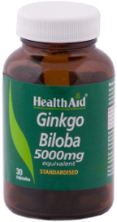 Health Aid Ginkgo Biloba 5000mg Συμπλήρωμα Διατροφής για Τόνωση & Ενίσχυση Μνήμης 30caps 150