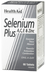 Health Aid Selenium Plus with Vit A,C, E & Zinc Συμπλήρωμα Σεληνίου για την Υγεία Θυρεοειδούς & Τόνωση Aνοσοποιητικού 60tabs 180
