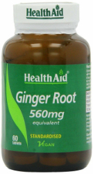 Health Aid Ginger Root 560mg Equivalent Συμπλήρωμα Διατροφής Πιπερόριζας για Υγεία Πεπτικού Συστήματος 60tabs 90