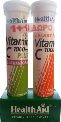 Health Aid 1+1 Vitamin C 1000mg Plus Echinacea & Δώρο Vitamin C 1000mg 2x20eff.tabs 200