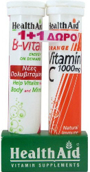 Health Aid B-Vital Βερύκοκο και ΔΩΡΟ Vitamin C 1000mg Πορτοκάλι 2x20 eff.tabs 95