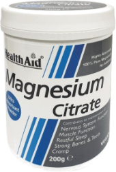 Health Aid Magnesium Citrate Συμπλήρωμα Διατροφής με Κιτρικό Μαγνήσιο σε Μορφή Σκόνης 200gr 260