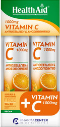 Health Aid Βιταμίνη C 1000mg Αναβράζοντα Δισκία με Γεύση Πορτοκάλι 2x20eff.tabs 200