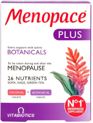 Vitabiotics Menopace Plus Botanical Συμπλήρωμα Διατροφής για Έντονα Συμπτώματα Εμμηνόπαυσης 2x28tabs 91