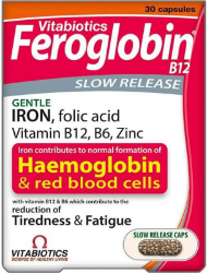 Vitabiotics Feroglobin Slow Release Συμπλήρωμα Σιδήρου Βραδείας Αποδέσμευσης 30caps 95