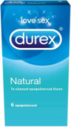 Durex Natural Κλασικά Προφυλακτικά Με Ήπια Λίπανση 6τμχ 24