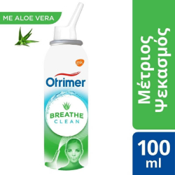 Otrimer Breathe Clean with Aloe Vera Διάλυμα Ρινικό Φυσικό Ισότονο Θαλασσινού Νερού με Αλόη Μέτριου Ψεκασμού 100ml 125