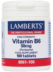 Lamberts Β6 50mg Pyridoxine Συμπλήρωμα Διατροφής με Πυριδοξίνη για την Υγεία του Καρδιαγγειακού Συστήματος 100tabs 190
