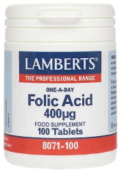 Lamberts One-A-Day Folic Acid 400mg Συμπλήρωμα Διατροφής με Φολικό Οξύ 100tabs 190