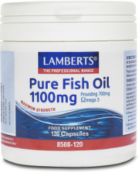 Lamberts Pure Fish Oil 1100mg Συμπλήρωμα Διατροφής με Ιχθυέλαιο για Υγεία του Εγκεφάλου Καρδιάς & Όρασης 120caps 210