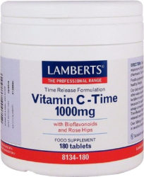 Lamberts Vitamin C Time Release 1000mg Συμπλήρωμα Διατροφής Βιταμίνη C για Ενίσχυση του Ανοσοποιητικού Συστήματος 180tabs 250