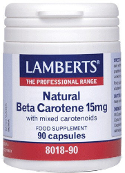 Lamberts Beta Carotene Natural 15mg Συμπλήρωμα Διατροφής με Ισχυρή Αντιοξειδωτική Δράση 90caps 180