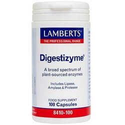 Lamberts Digestizyme Συμπλήρωμα Διατροφής με Σύμπλεγμα Πεπτικών Ενζύμων για Υγεία του Πεπτικού Συστήματος 100caps 190