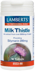 Lamberts Milk Thistle Providing Silymarin 200mg Συμπλήρωμα Διατροφής με Γαϊδουράγκαθο για την Προστασία Ήπατος 90tabs 150
