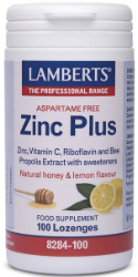 Lamberts Zinc Plus Lozenges Καραμέλες Ψευδάργυρο & Βιταμίνη C για Ενίσχυση του Ανοσοποιητικού Συστήματος 100lozenges 190
