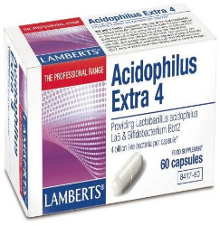 Lamberts Acidophilus Extra 4 (Milk Free) Προβιοτικό Σκεύασμα Χωρίς Γάλα για Υγεία Εντέρου 60caps 78