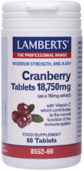 Lamberts Cranberry 18.750mg Συμπλήρωμα Διατροφής με Κράνμπερι για την Υγεία Ουροποιητικού Συστήματος 60tabs 100