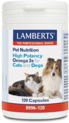 Lamberts Pet Nutrition High Potency Omega 3s Cat&Dog 120caps