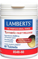 Lamberts Turmeric Fast Release 200mg Συμπλήρωμα Διατροφής με Κουρκουμά για Αντιμετώπιση Μυοσκελετικών Προβλημάτων 60tabs 150