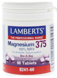 Lamberts Magnesium 375 100% NRV Συμπλήρωμα Διατροφής με τις 4 Σημαντικότερες Μορφές Αλάτων Μαγνησίου 60tabs 99