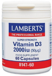 Lamberts Vitamin D3 2000iu Συμπλήρωμα Διατροφής για την Υγεία Οστών Δοντιών & Ανοσοποιητικού 60caps 120