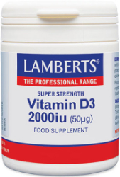 Lamberts Vitamin D3 2000iu Συμπλήρωμα Διατροφής για την Υγεία Οστών Δοντιών & Ανοσοποιητικού 30caps 105