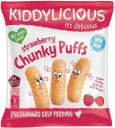 Kiddylicious Strawberry Chunky Puffs 7m+ 12gr