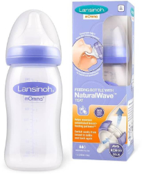 Lansinoh Feeding Bottle with NaturalWave Teat 240ml