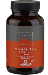 Terranova Vitamin D3 1000IU (25ug) Complex 50vcaps