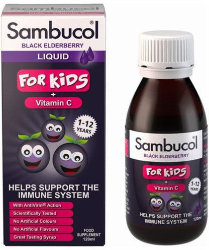 Olvos Sambucol Black Elderberry For Kids + Vitamin C Παιδικό Σιρόπι για την Ενίσχυση του Ανοσοποιητικού 120ml 191