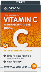 Agan Vitamin C 1000mg With Rose Hips & Zinc Συμπλήρωμα Διατροφής Βιταμίνη C για Προστασία του Ανοσοποιητικού Συστήματος 30tabs 90