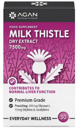 Agan Milk Thistle Dry Extract 7500mg Τιτλοδοτημένο Εκχύλισμα Γαϊδουράγκαθου 30tabs 100