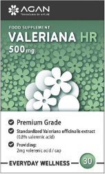 Agan Valeriana HR 500mg Συμπλήρωμα Διατροφής Με Εκχύλισμα Βαλεριάνας για Καταπολέμηση Αϋπνίας & Άγχους 30vcaps 99