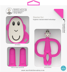 Matchstick Monkey Teething Starter Set Pink 3+