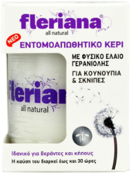 Fleriana Insect Repellent Candle with Geranium Oil Εντομοαπωθητικό Κερί με Έλαιο Γερανιόλης 130gr 210