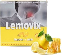 Lemovix Pastilles Vit. C for Sore Throat Lemon Honey 16τμχ