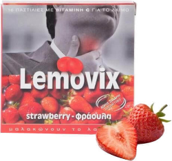 Lemovix Pastilles Vit. C for Sore Throat Strawberry 16τμχ