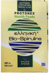 Protonex Ελληνική Bio-Spirulina 400mg Συμπλήρωμα Διατροφής με Ελληνική Σπιρουλίνα 120tabs  80
