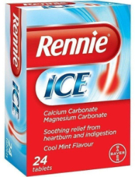 Bayer Rennie Ice Συμπλήρωμα Διατροφής Για Τη Δυσπεψία Με Γεύση Μέντα 24chew.tabs 40