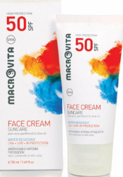 Macrovita Face Cream Suncare SPF50 Αντηλιακή Κρέμα Προσώπου Λευκή με Αλόη, Πανθενόλη & Λάδι Ελιάς 50ml 99