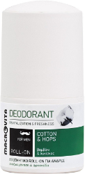 Macrovita Deodorant for Men Cotton & Hops Roll-On Αποσμητικό Ανδρικό 50ml 80