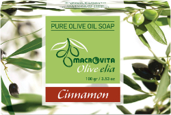 Macrovita Pure Olive Oil Soap Olive.elia Cinnamon Φυσικό Σαπούνι Ελαιολάδου Κανέλλα 100gr 112