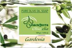 Macrovita Pure Olive Oil Soap Olive.elia Gardenia Φυσικό Σαπούνι Ελαιολάδου Γαρδένια 100gr 112