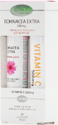 Power Health 1+1 Echinacea Extra Stevia 24eff.tabs & Δώρο Vitamin C 500mg 20eff.tabs 252