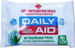 Meke Daily Aid Aloe Antiseptic Wet Wipes 25τμχ